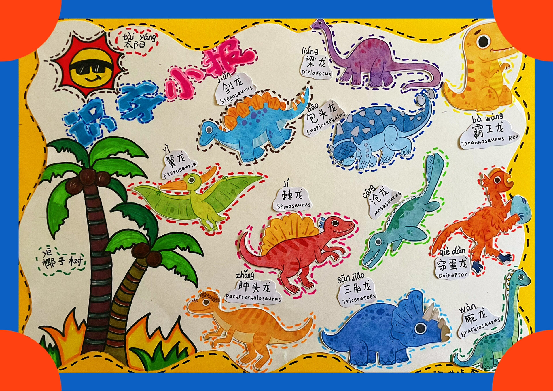 一年级的识字小报|恐龙系列