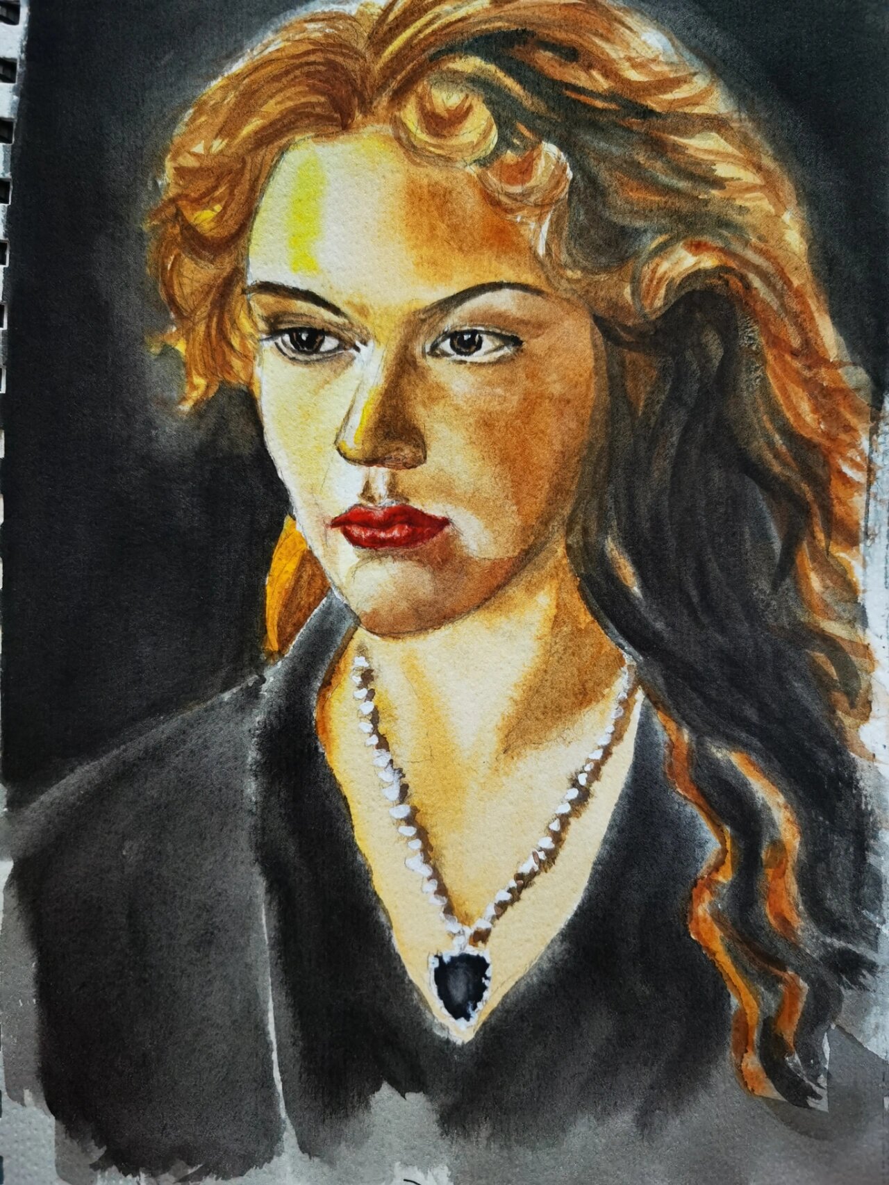 水彩人物:泰坦尼克号的露丝