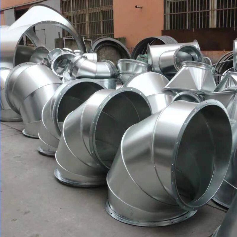 不锈钢镀锌白铁皮弯头烟囱通风管道弯头厨房排烟管道弯头90度45度