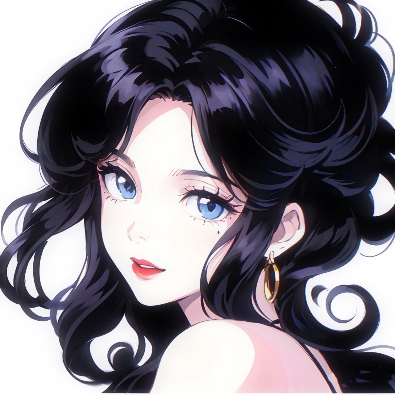 大波浪的姐姐 yyds～ 	 #板绘厚涂##女生头像##微信头像##优质头像