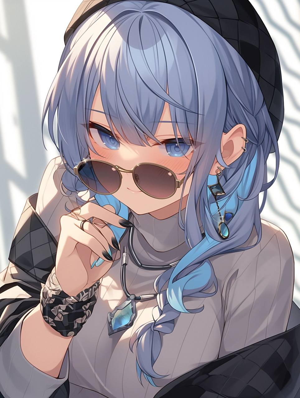 无所谓我好酷 带墨镜酷酷动漫女孩头像