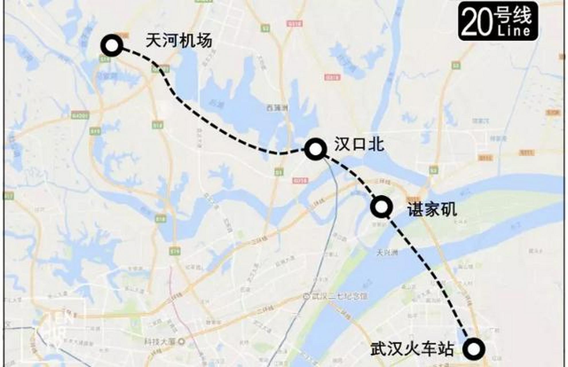 武汉地铁20号线示意图