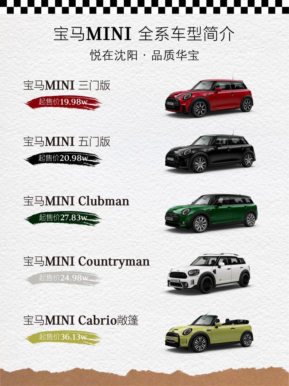 宝马mini在售车型配置大全(最新版)每款配置又有哪些区别呢?