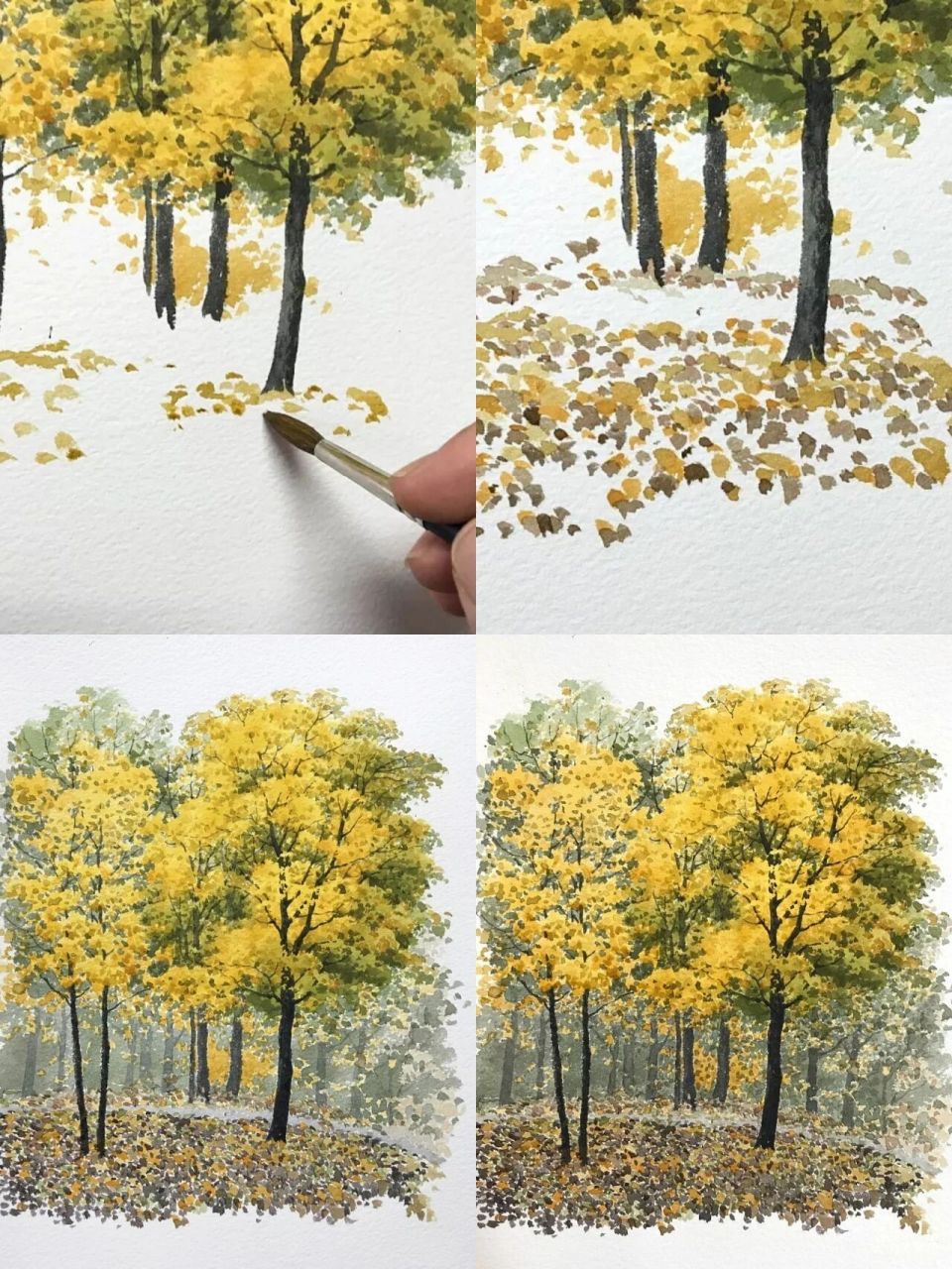 点,点,点,水彩画树就是这么简单!