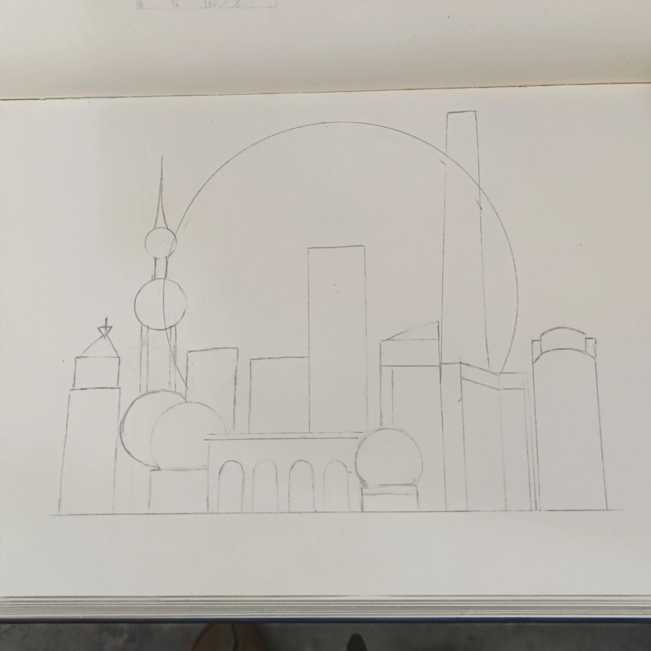 30上海外滩黑白简笔画】线描画创意 世上只有一件东西, 能始终经受住