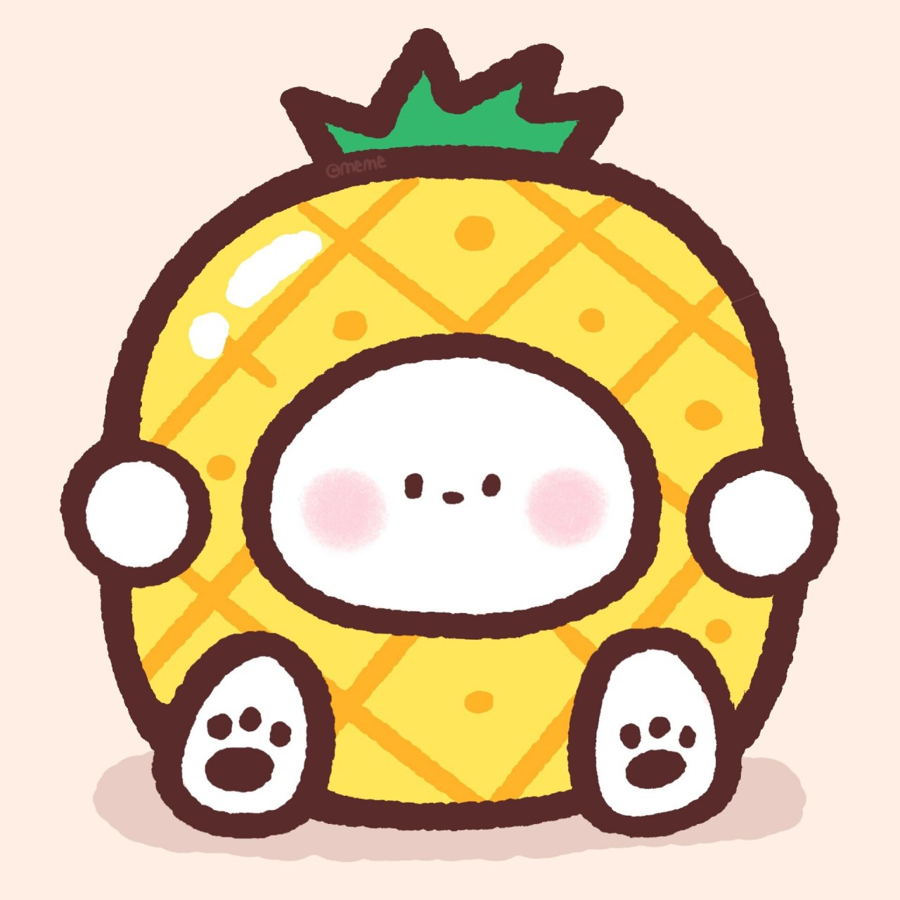 分享头像|菠萝狗 菠萝凤梨傻傻分不清楚[汗] #画画的日常# #小狗