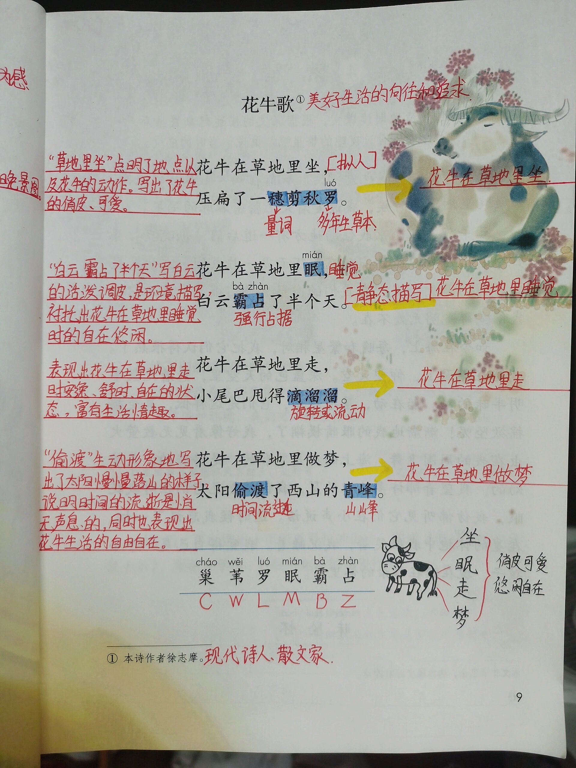 四上3《现代诗二首》课堂笔记