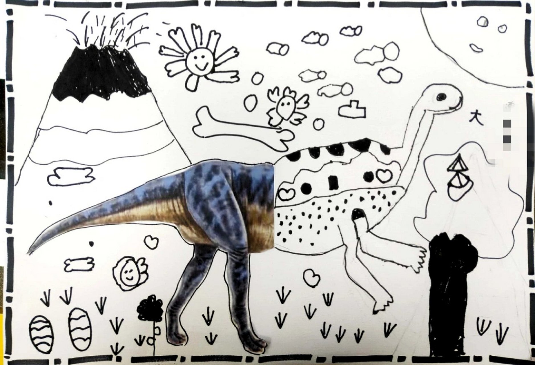 5-6岁儿童画《恐龙为什么灭绝》 因果联想一由一件事情的结果,根据