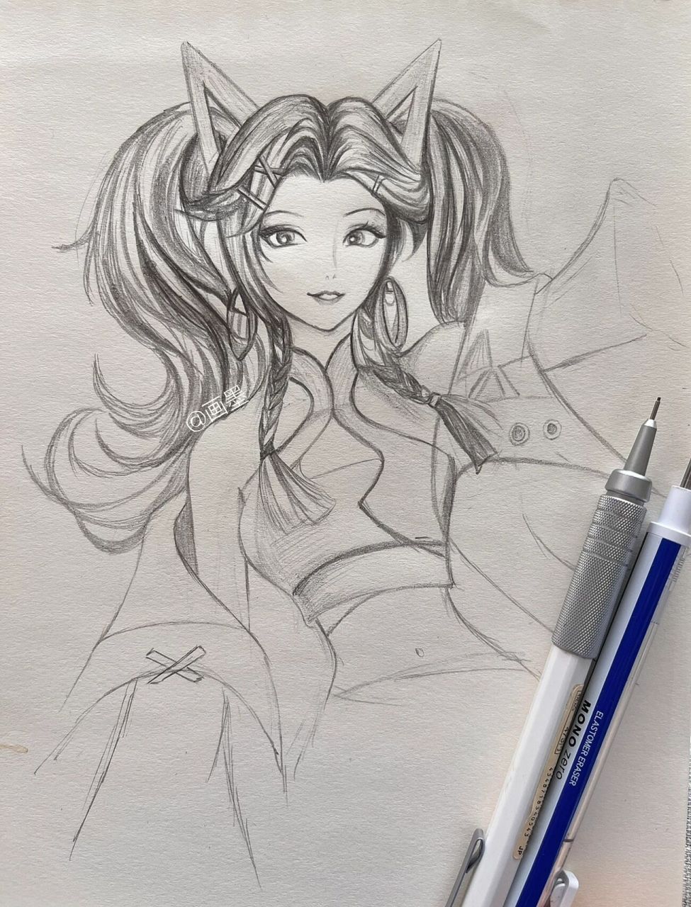 手绘临摹王者荣耀/孙尚香音你闪耀附步骤图 99孙尚香新皮肤音你闪耀