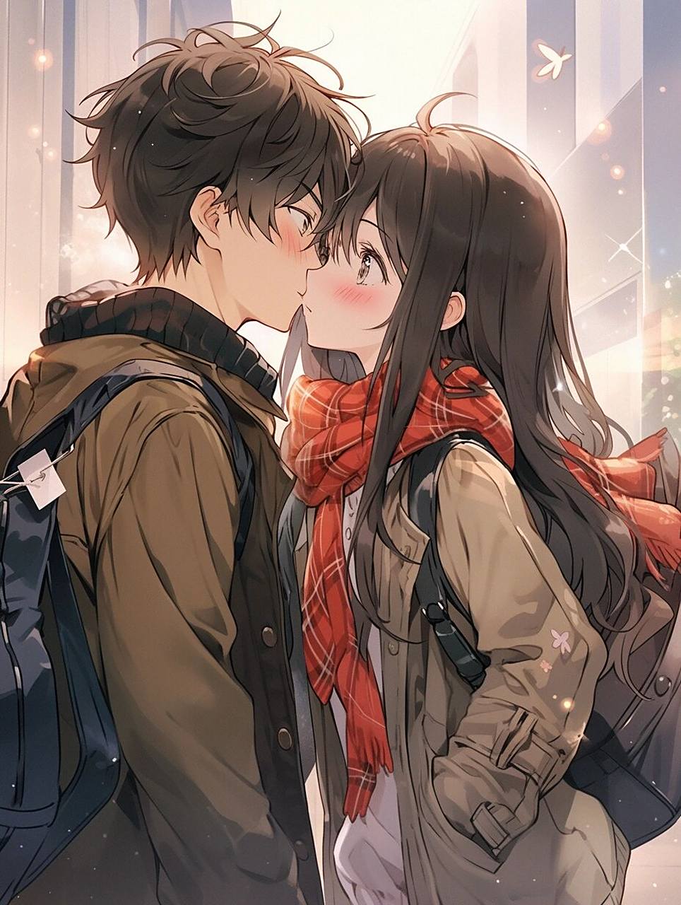 甜疯啦🥰kiss～kiss～情侣亲亲壁纸| 头像壁纸 我看到了一对情侣在