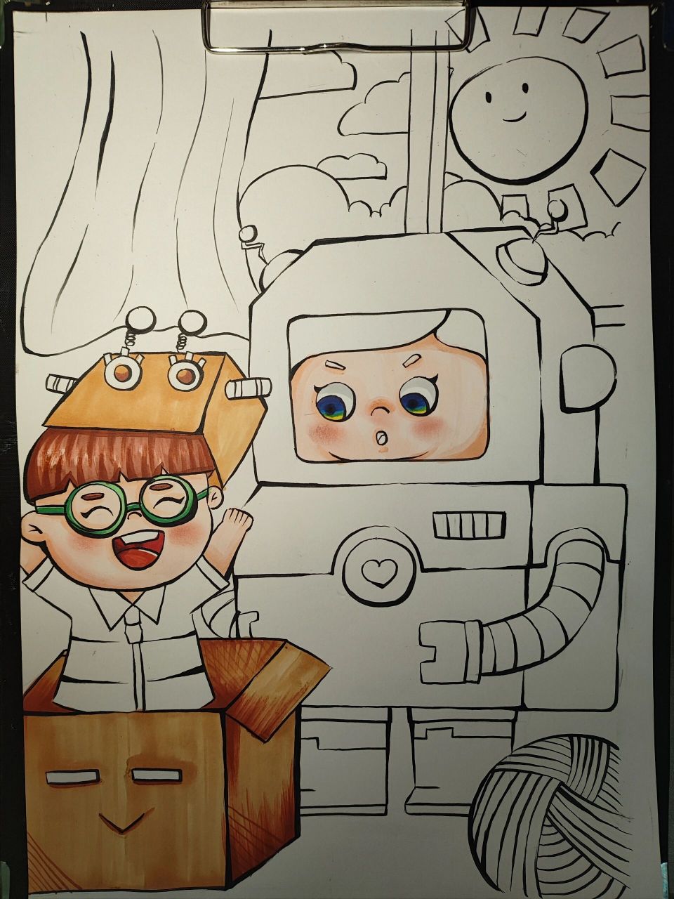 儿童画《科技与生活机器人06》