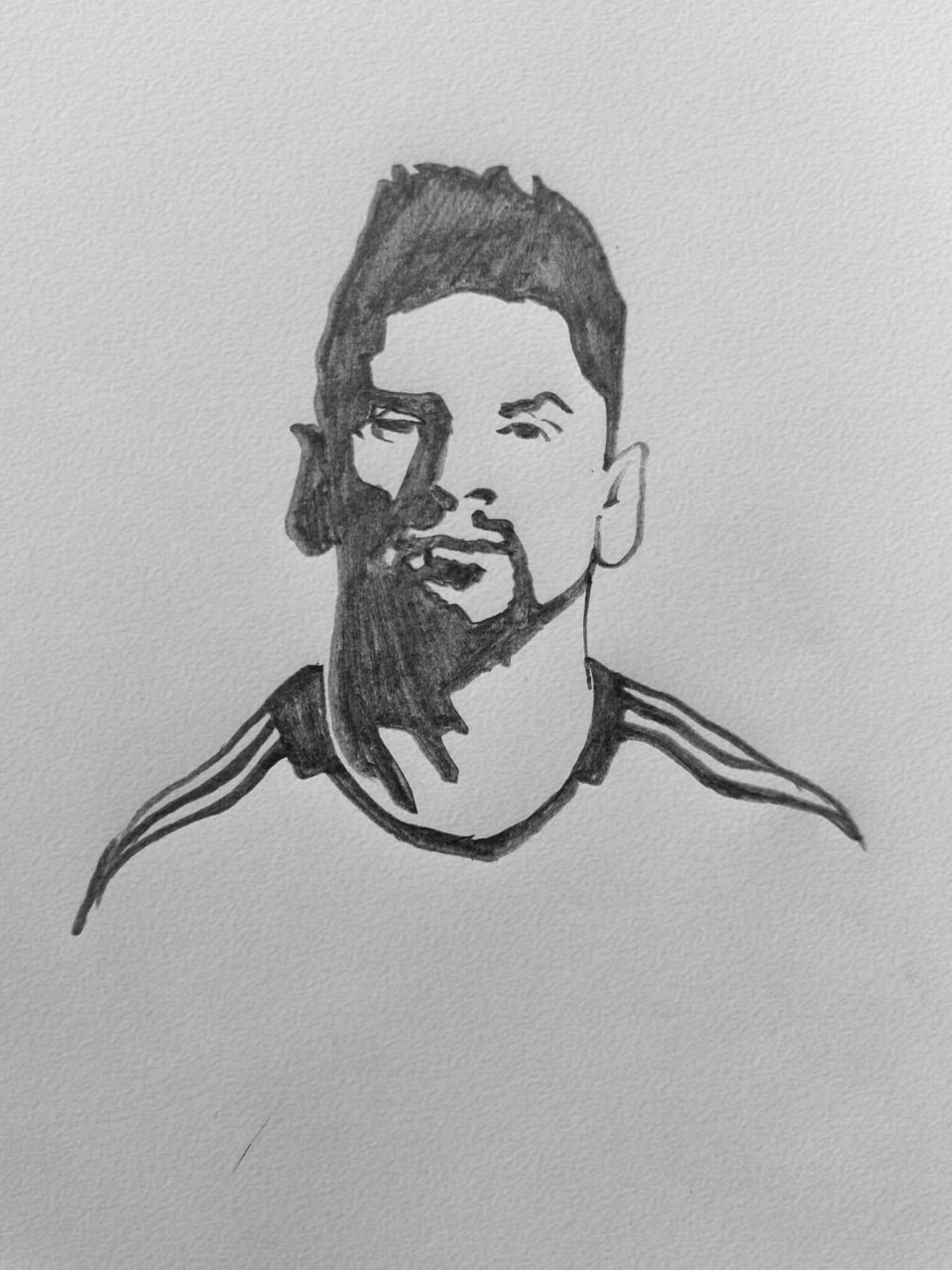 梅西简笔画过程图