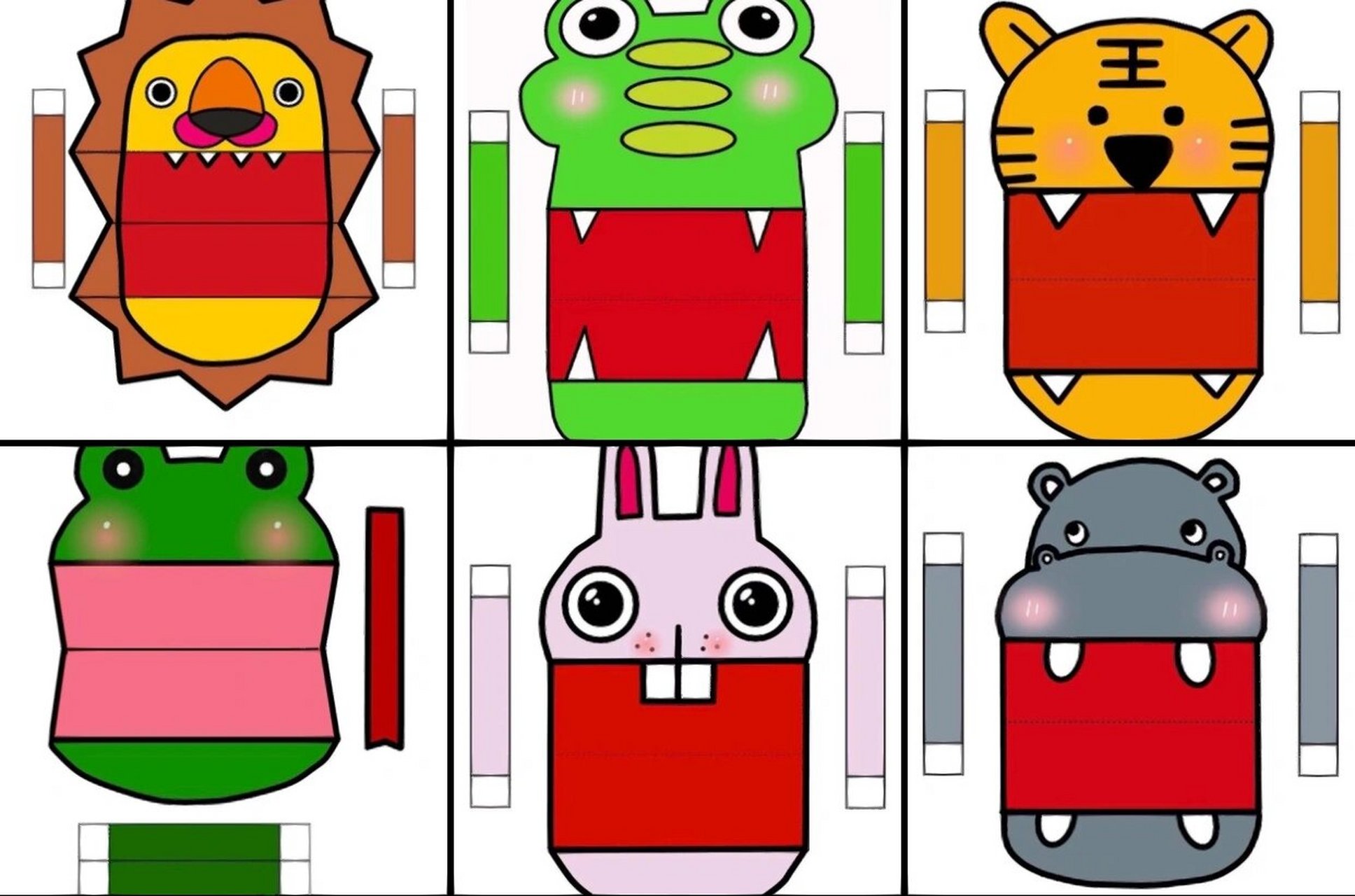 语言区材料投放—动物手偶 语言区自制玩教具～打印裁剪粘贴即可,我在