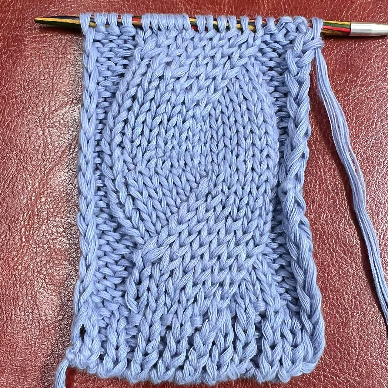 棒针花样学习——平面麻花(更新图解) 正反面行都扭麻花 第1行下针 扭