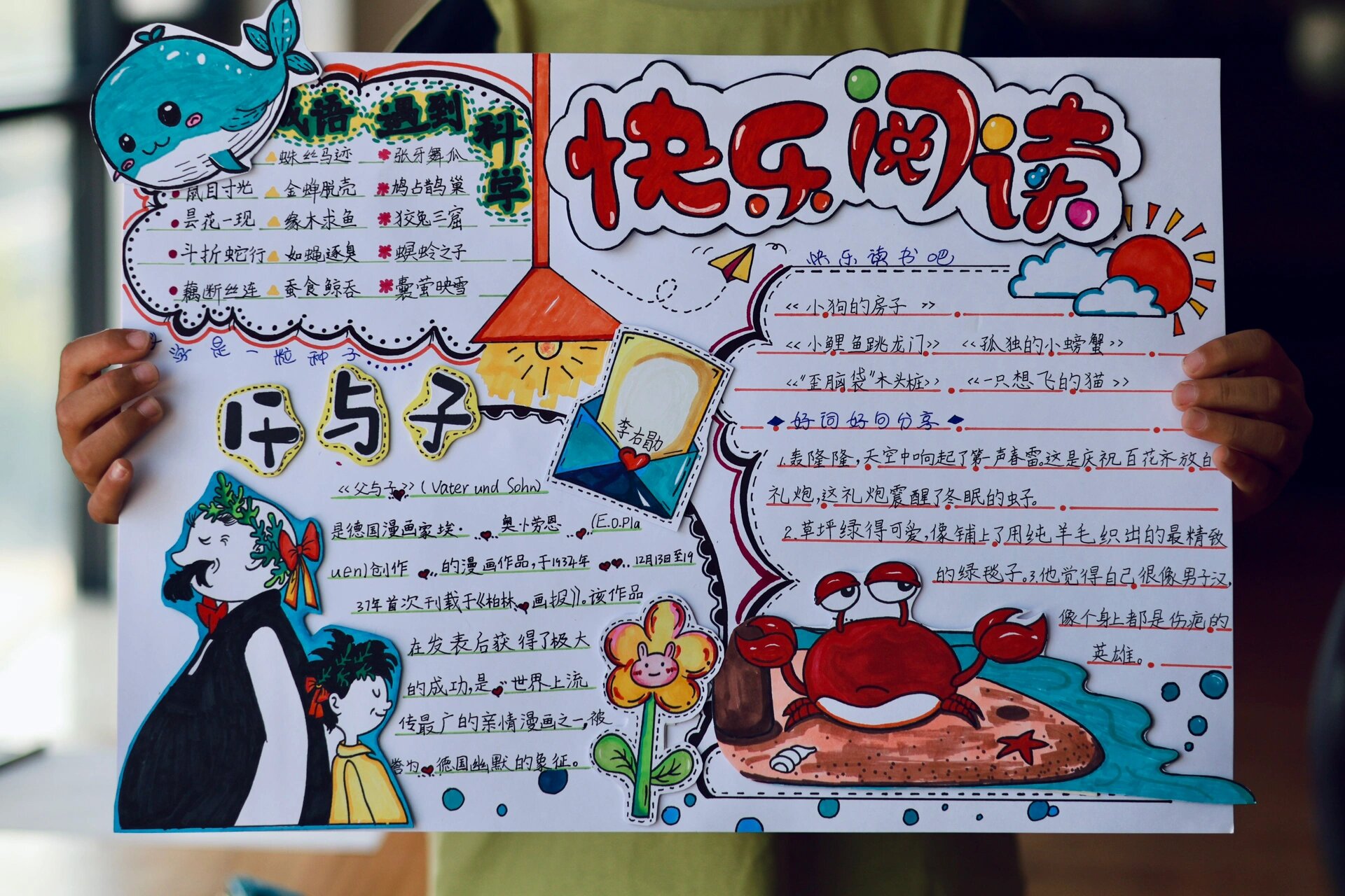 阅读小报 前前后后做了两天终于完成啦 暑假作业不是烂尾楼也不是豆腐