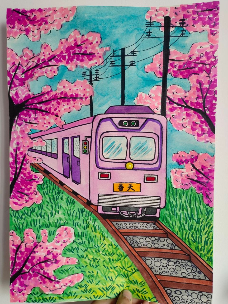 儿童画火车最简单画法图片