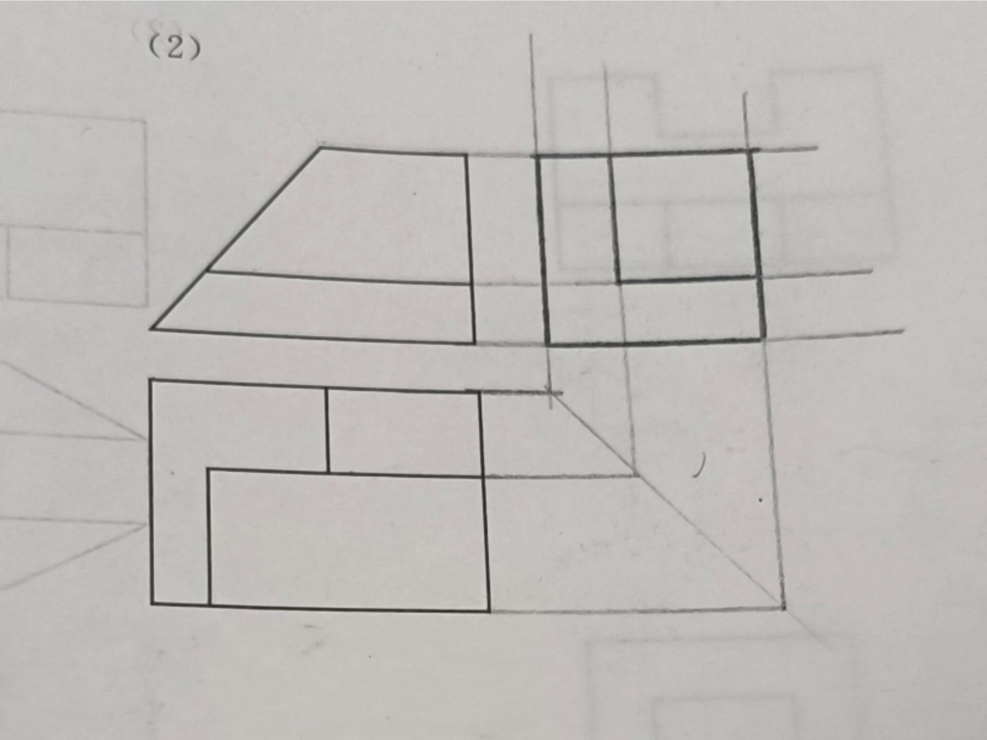 组合体投影 组合体投影画法 思路:可以根据组合图的两面投影来画出轴
