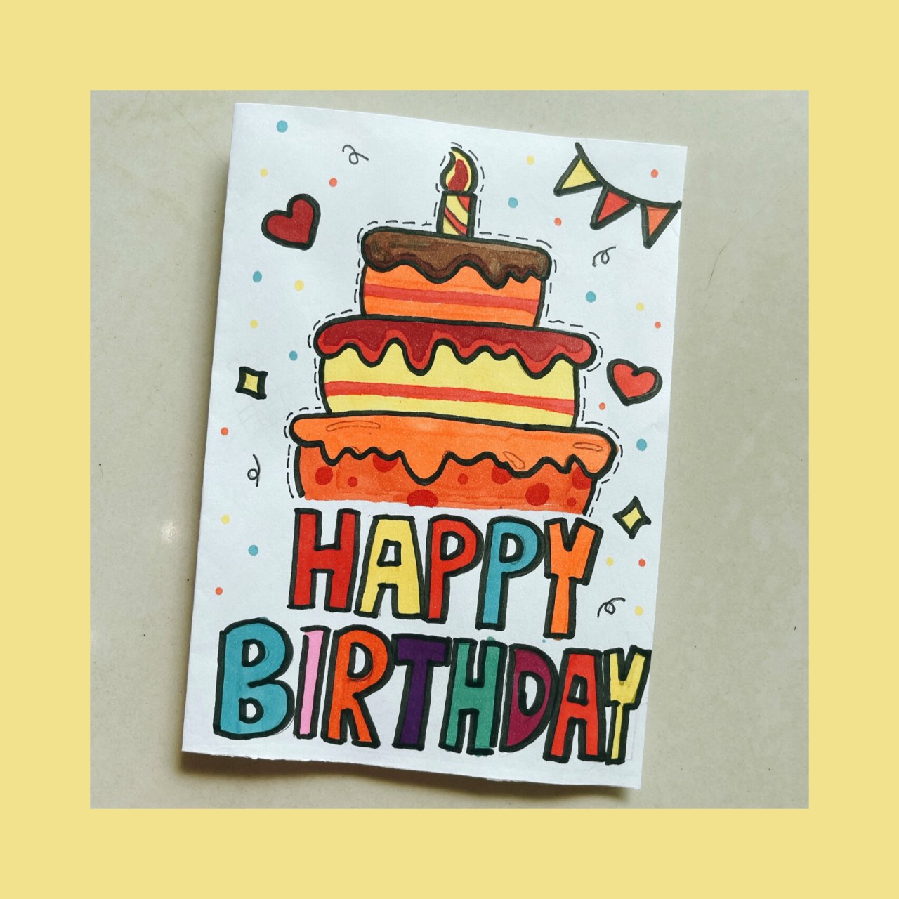 生日贺卡 绘画 简易生日贺卡 绘画