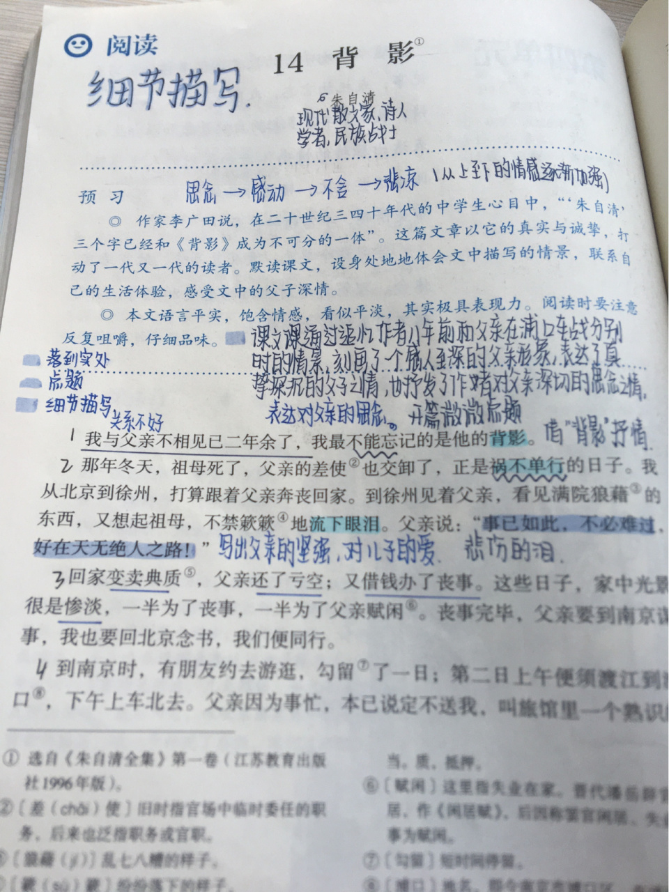八上《背影》笔记 原创