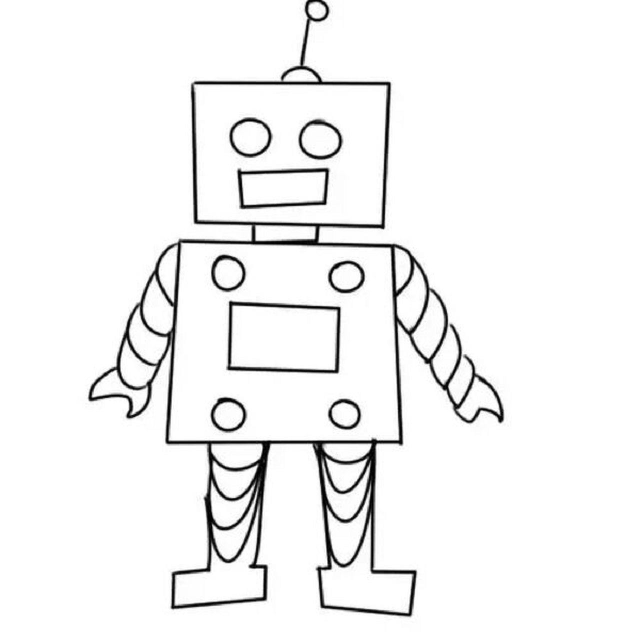 简笔画机器人 简单图片