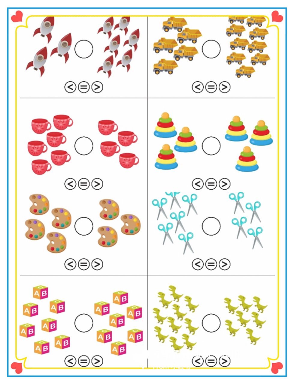 幼儿园数学练习题目——思维训练《比大小》