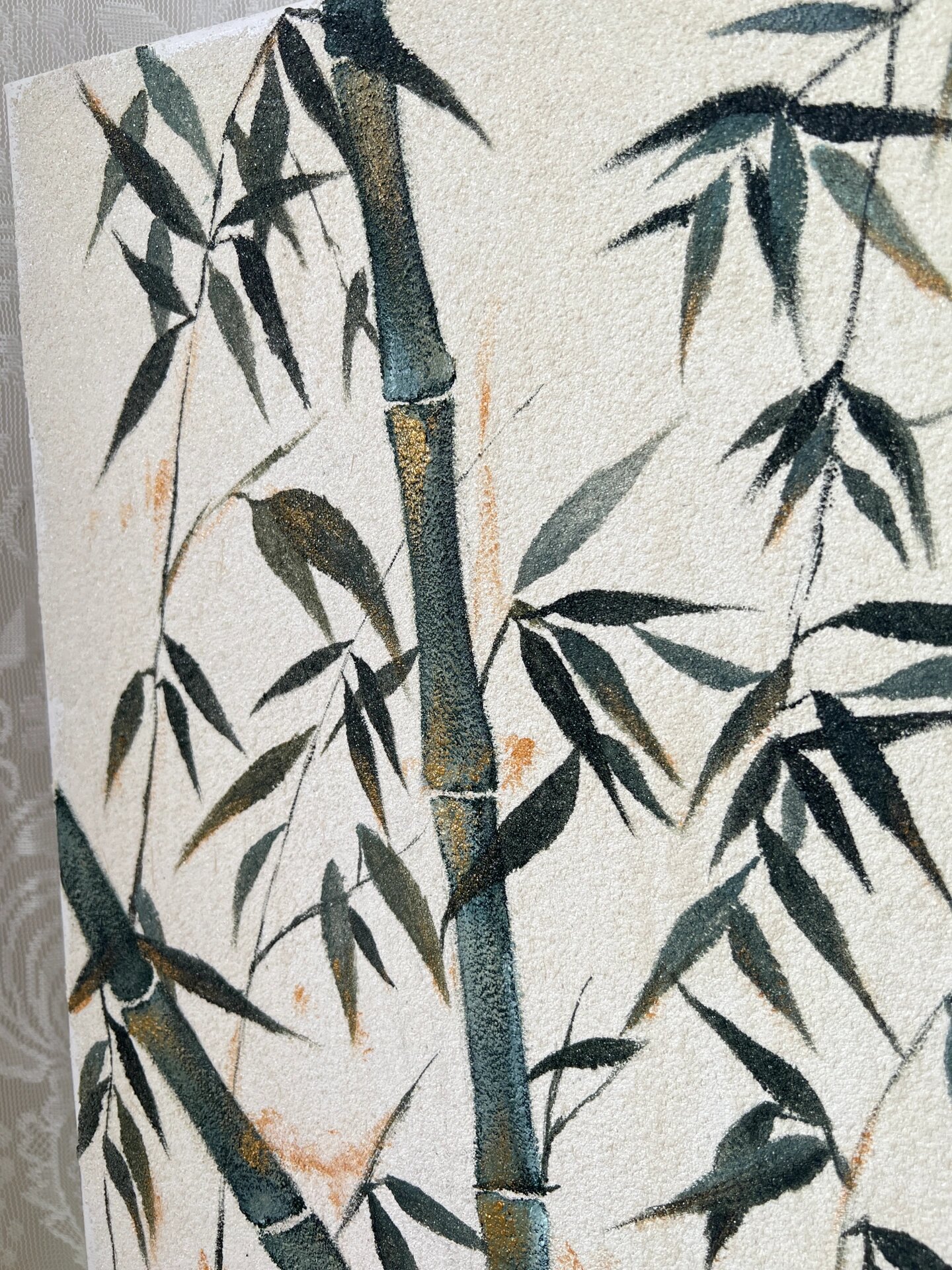 丙烯肌理画//竹子