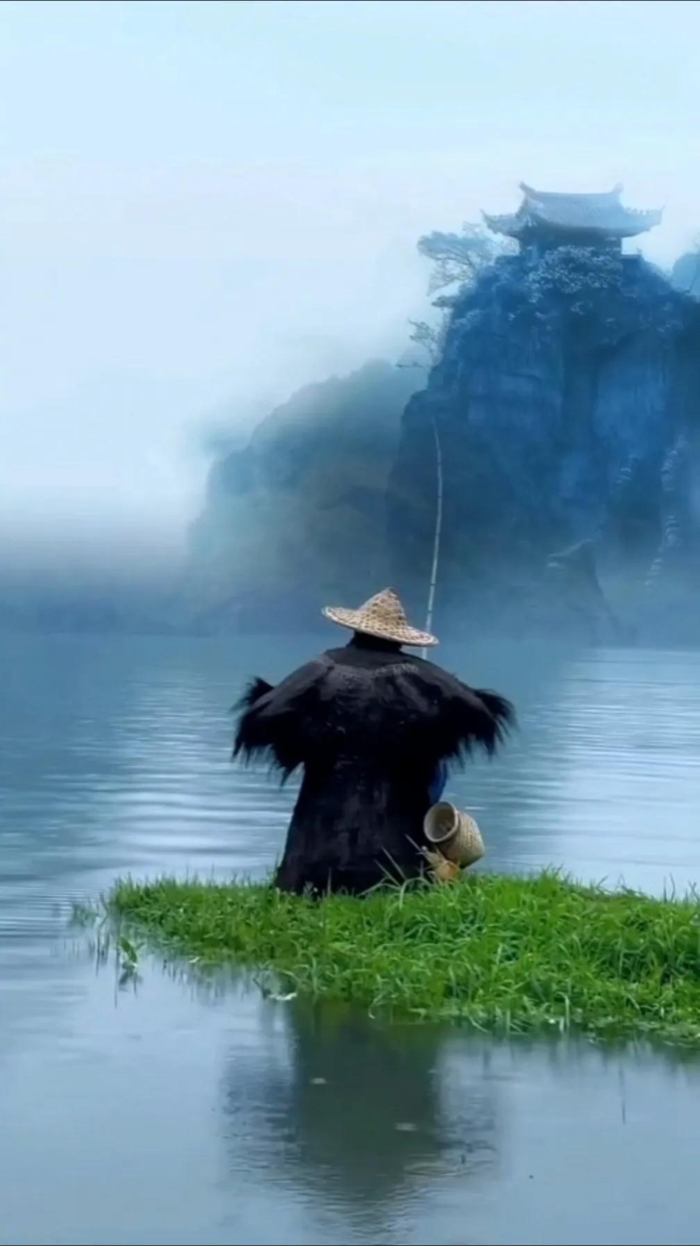 山居诗词者原创作品观钓诗二首 七绝