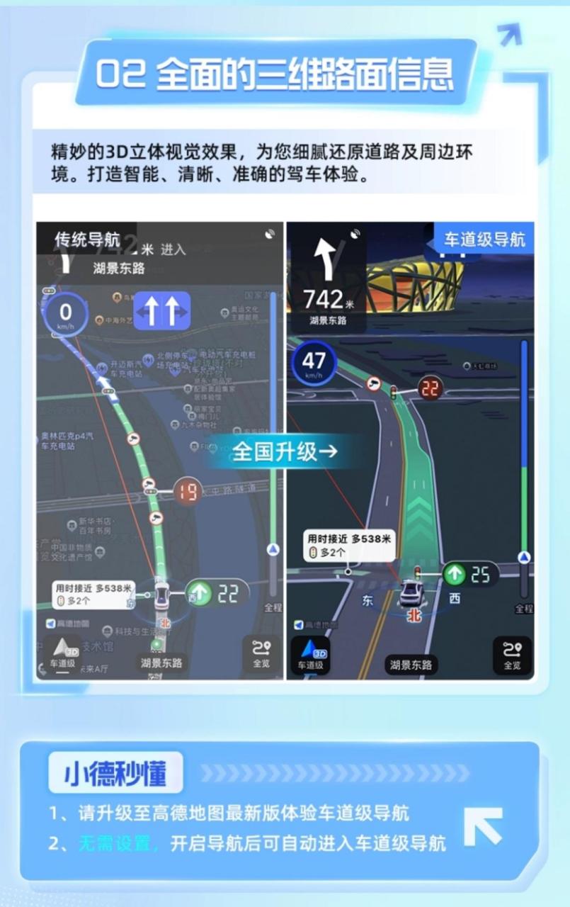 高德地图新功能:北斗车道级导航.