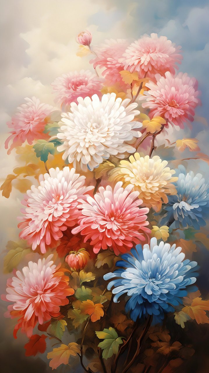 九九重阳赏秋菊 绘画素材1000篇—菊花