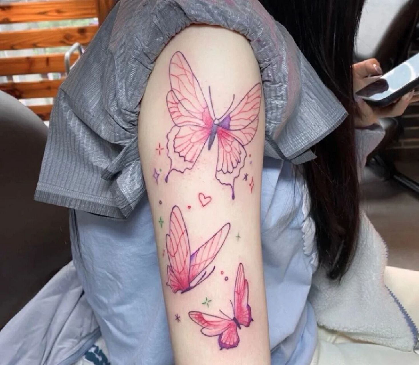 蝴蝶03纹身图案,超仙超美 喜欢蝴蝶的美女不要错过了 可纹大腿,小腿