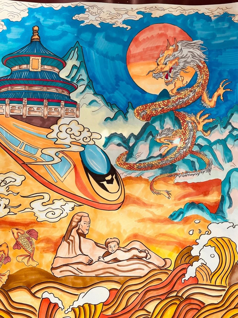 弘扬黄河文化绘画作品图片