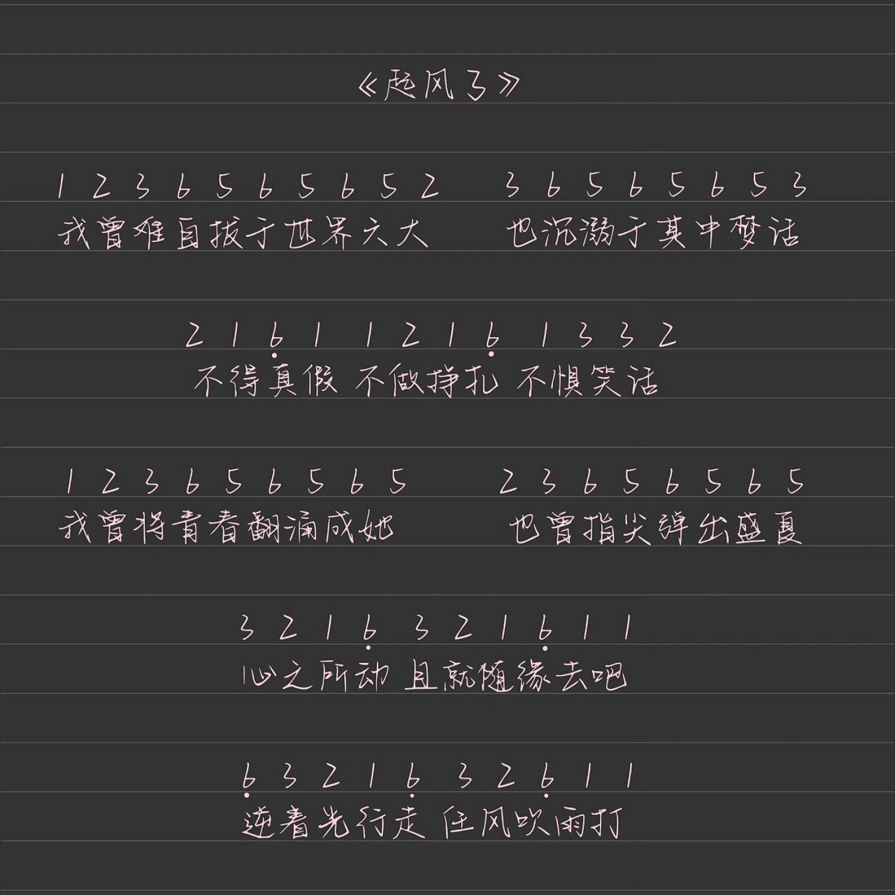 《起风了》钢琴拇指琴简谱99