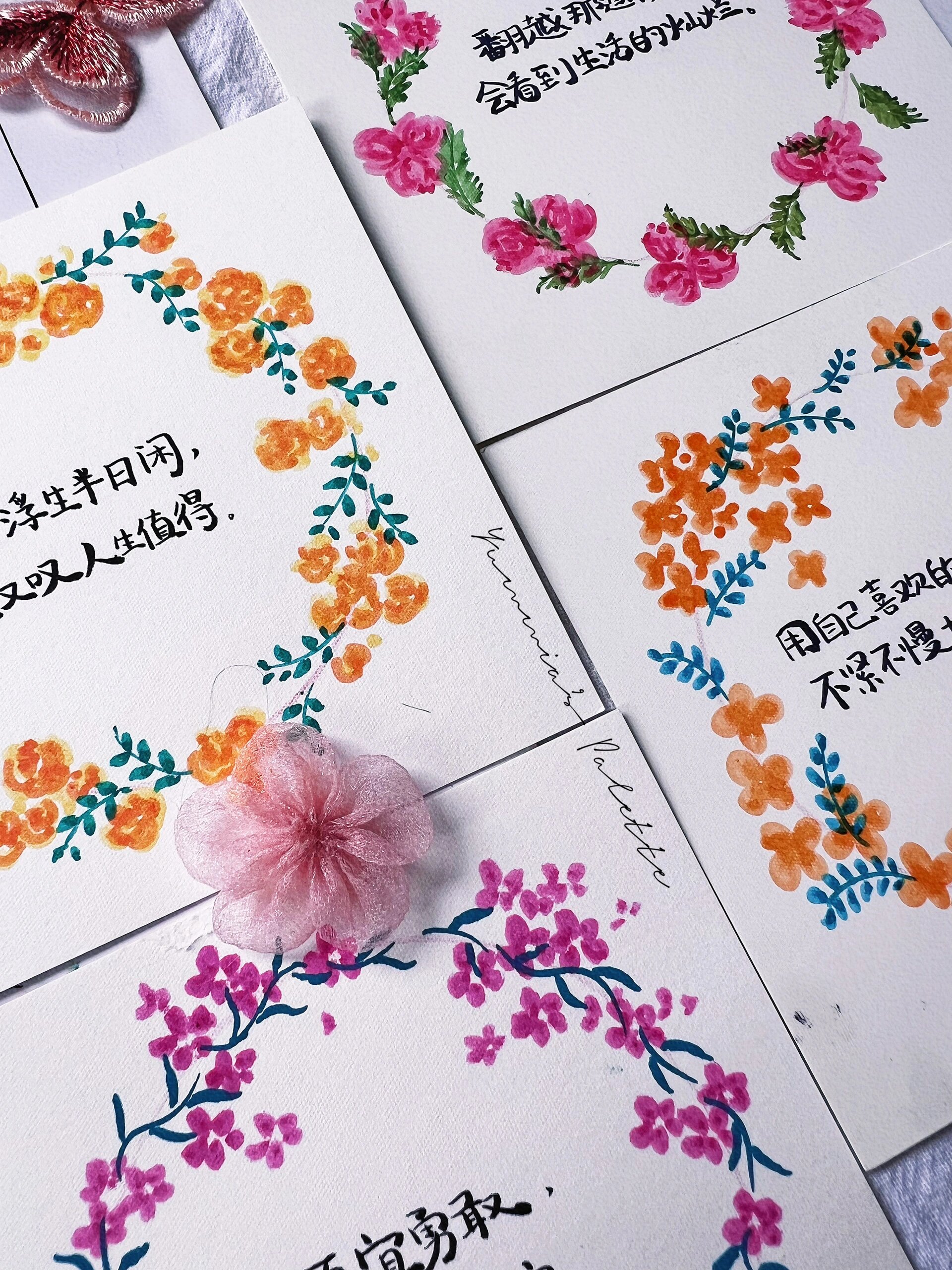 丙烯马克笔|ins风治愈小卡片 雨无论是用什么做成, 用绯色的氛围或