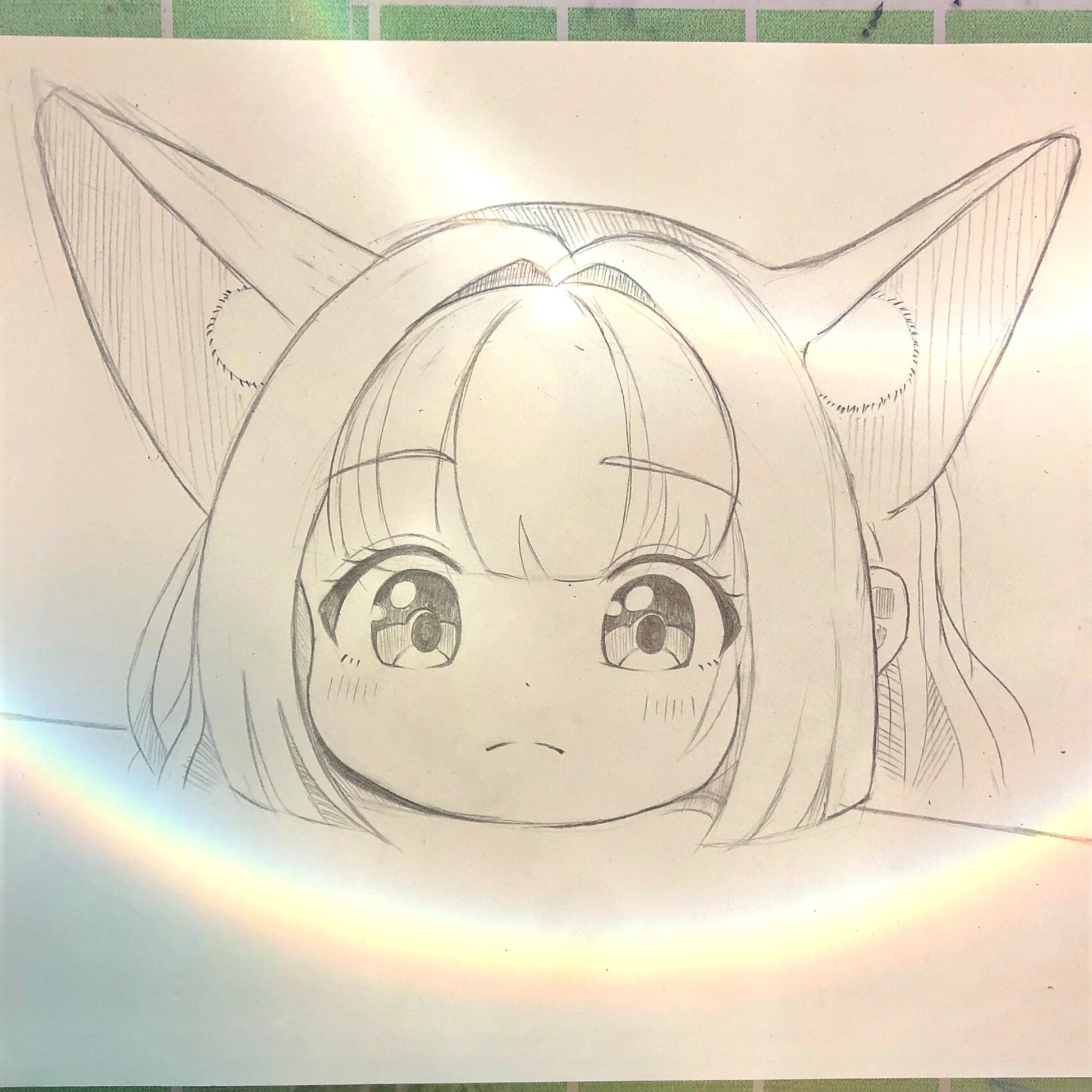 卡通动漫黑白线稿手绘图