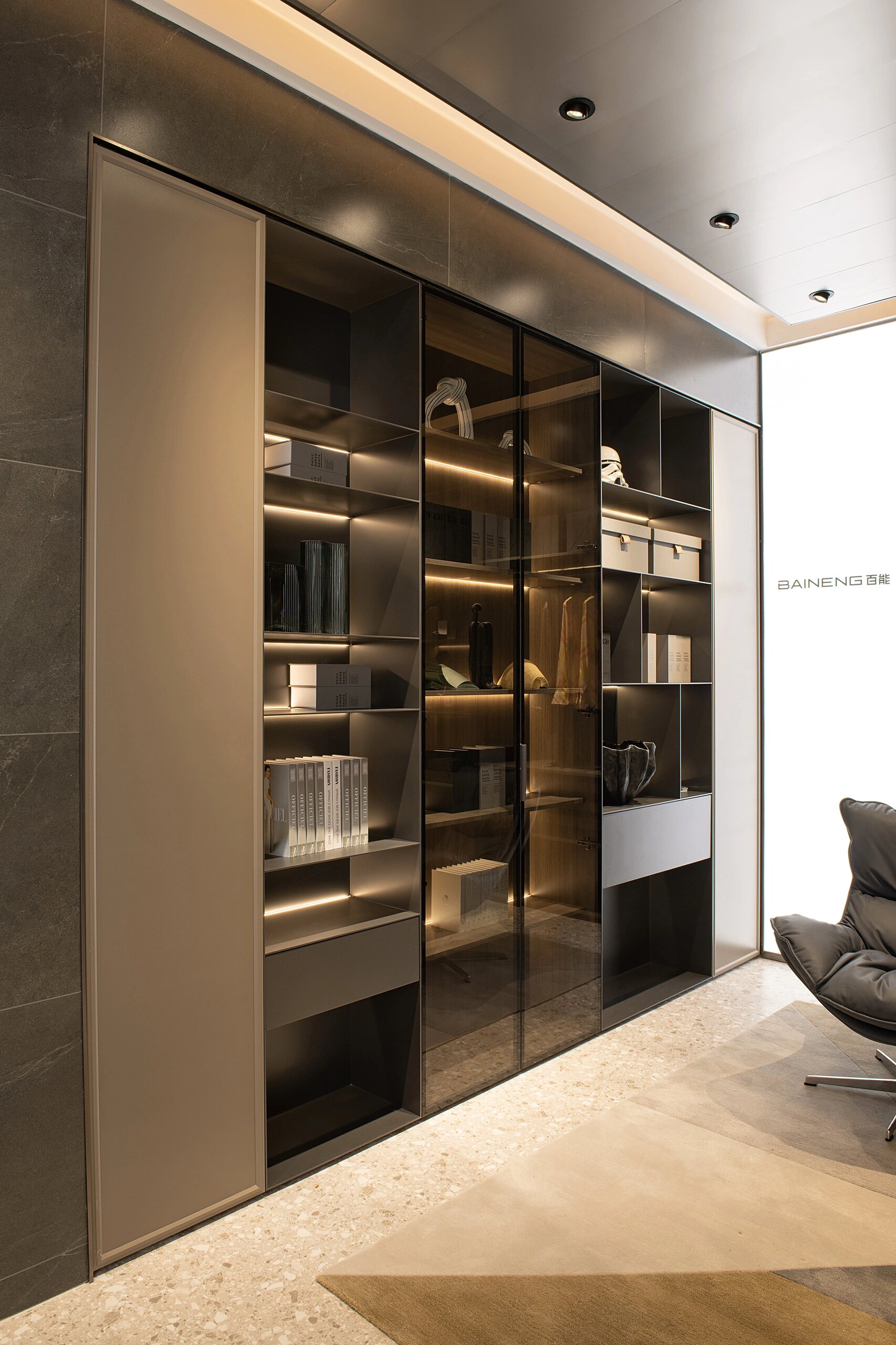 百能不锈钢全屋定制|高品质书柜彰显格调 95欧铂赛尔|博朗 07颜色