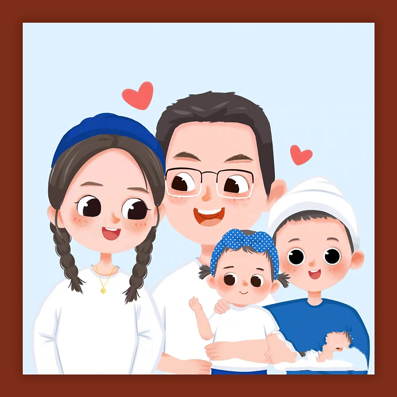 温馨一家四口亲子头像 何其有幸,此生相遇,一儿一女,三餐四季,四口之