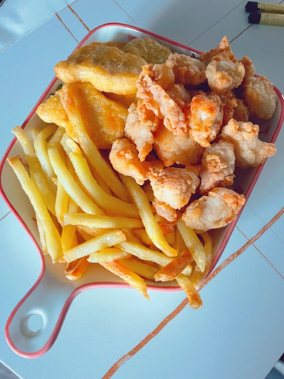 肯德基三剑客烤箱版薯条/鸡米花/鸡块99 今天来了份烤箱速冻品三