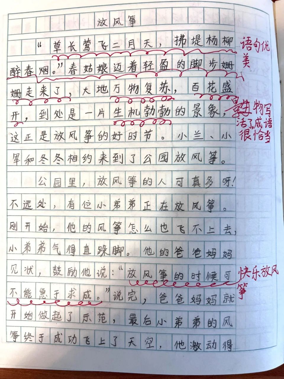 三年级作文放风筝250图片