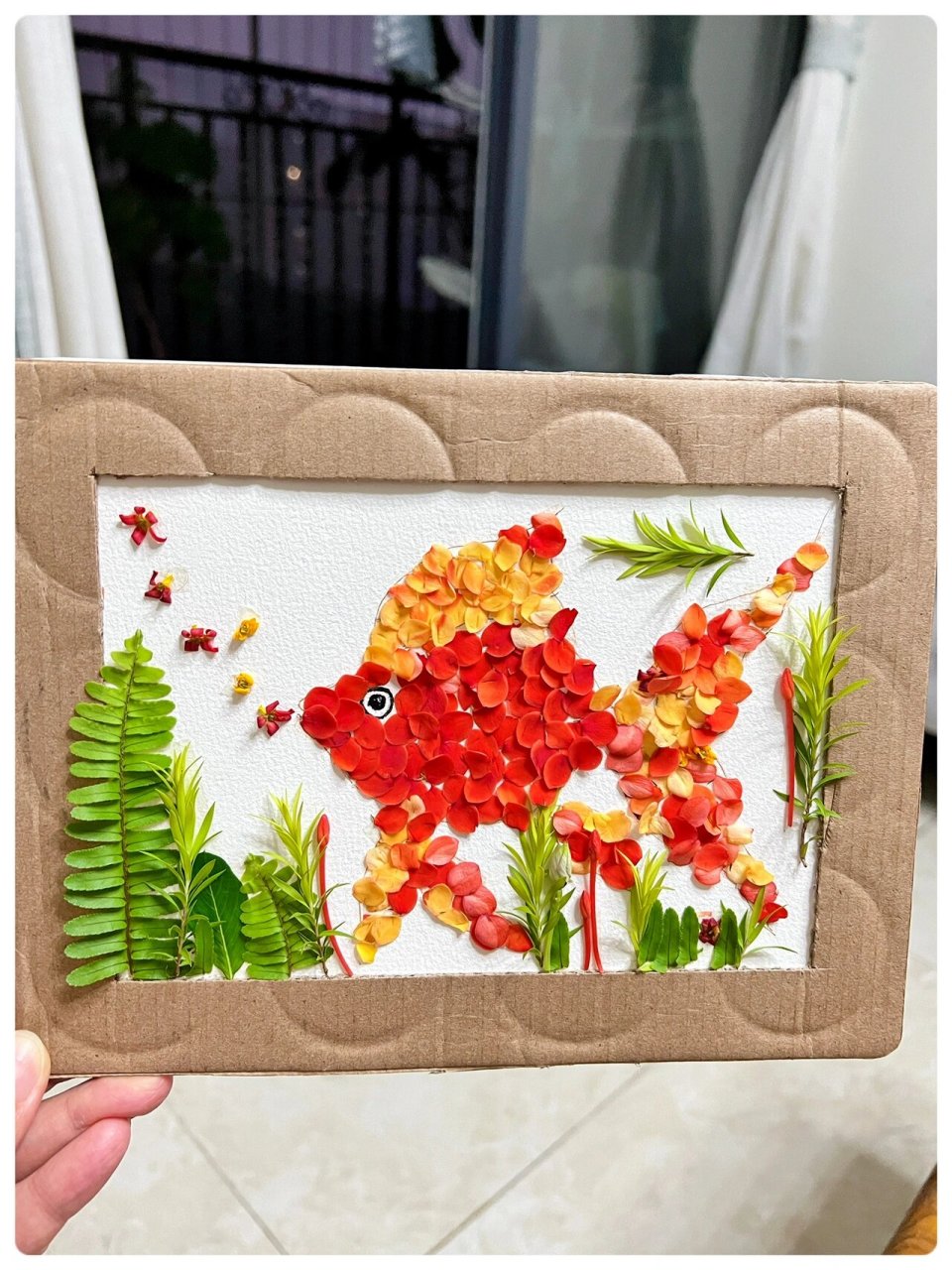 亲子diy鲜花贴画,把花花装进画框里 7715初夏的花花98草草鲜艳