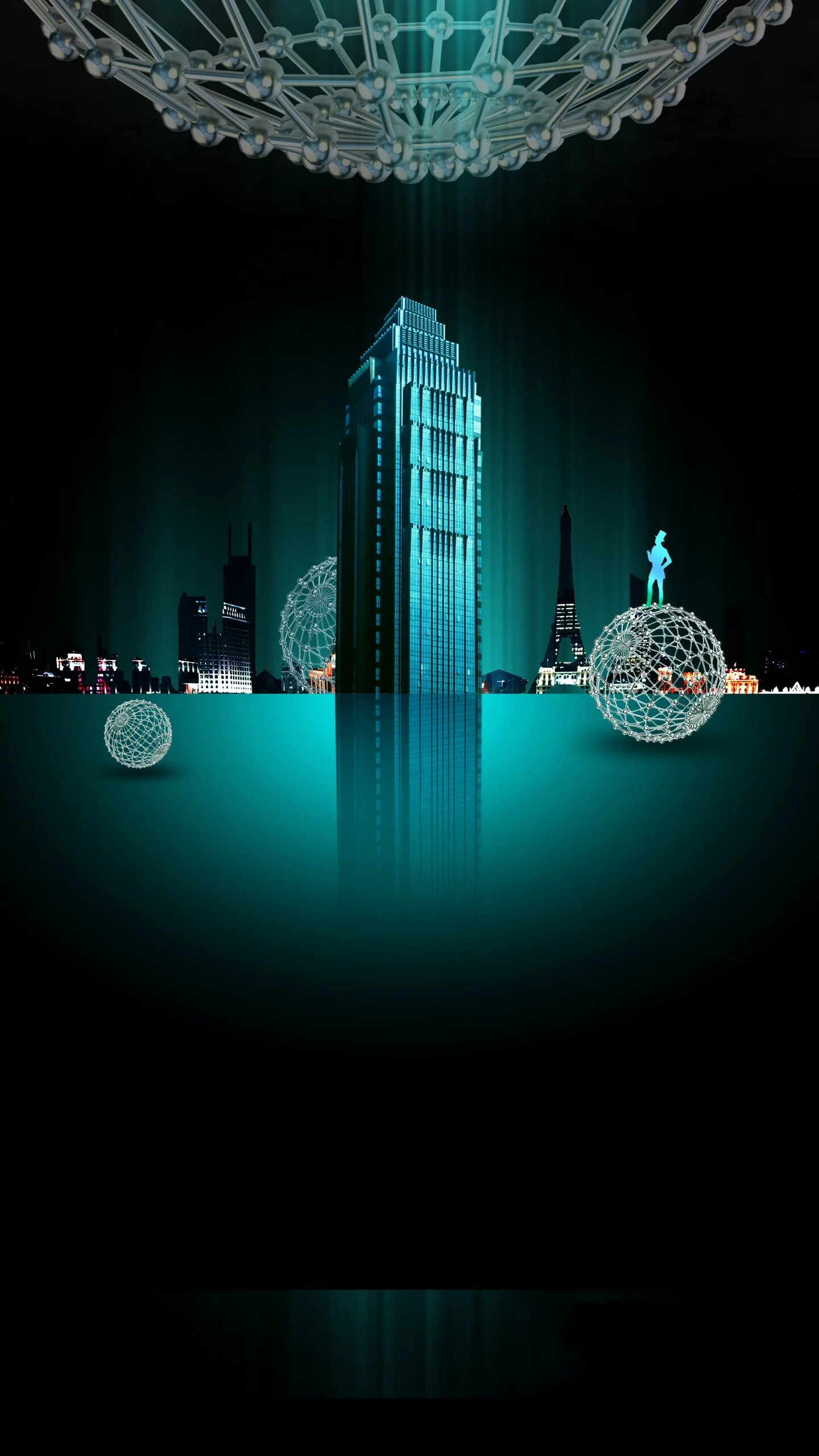 97素材库|现代建筑主题海报背景图分享