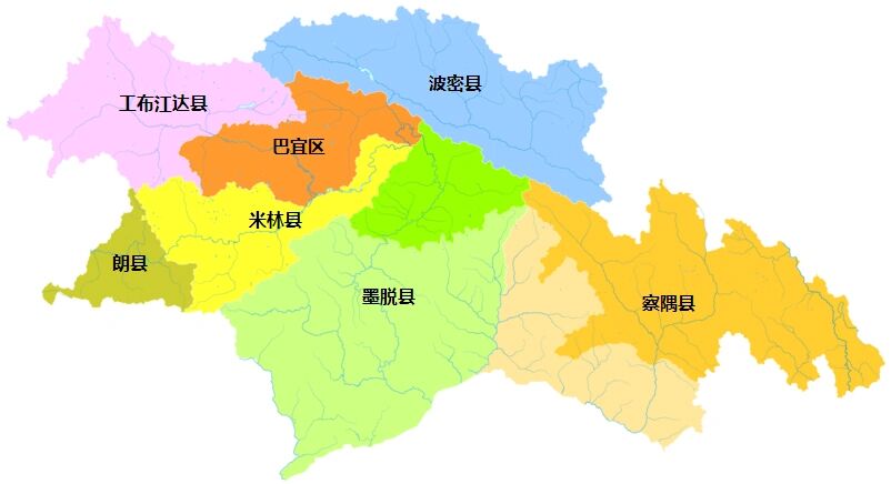 林芝市波密县地图图片