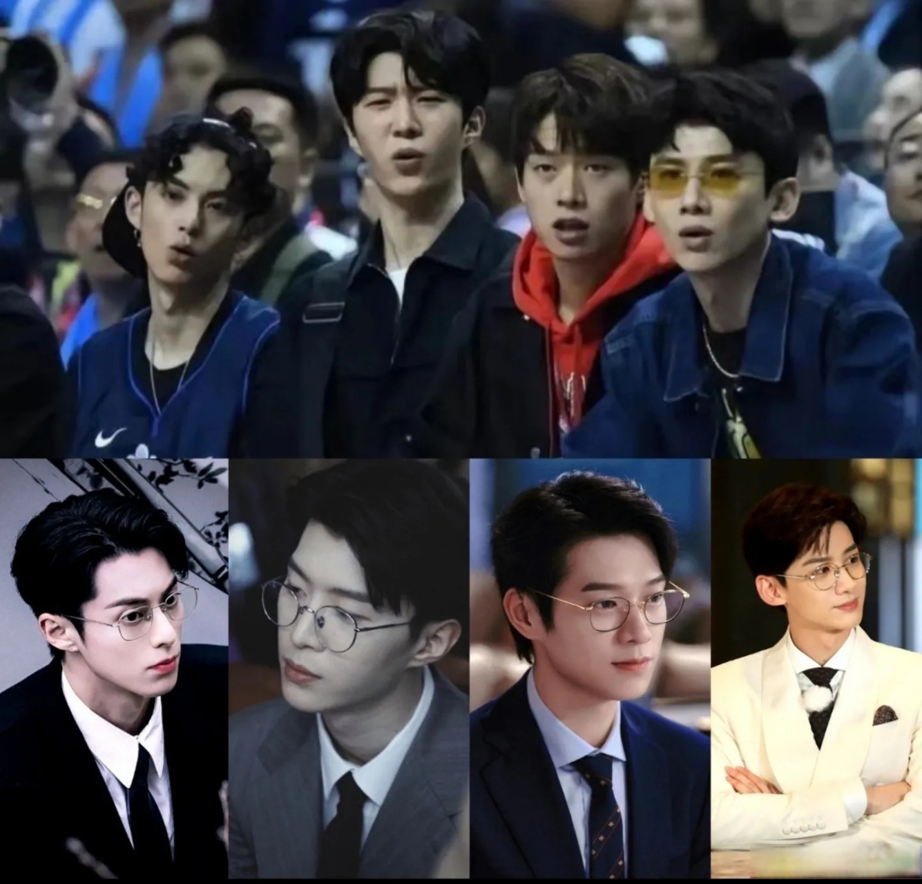 当初白敬亭,魏大勋,范丞丞,王鹤棣这几个人一起拍照的时候都还不是很