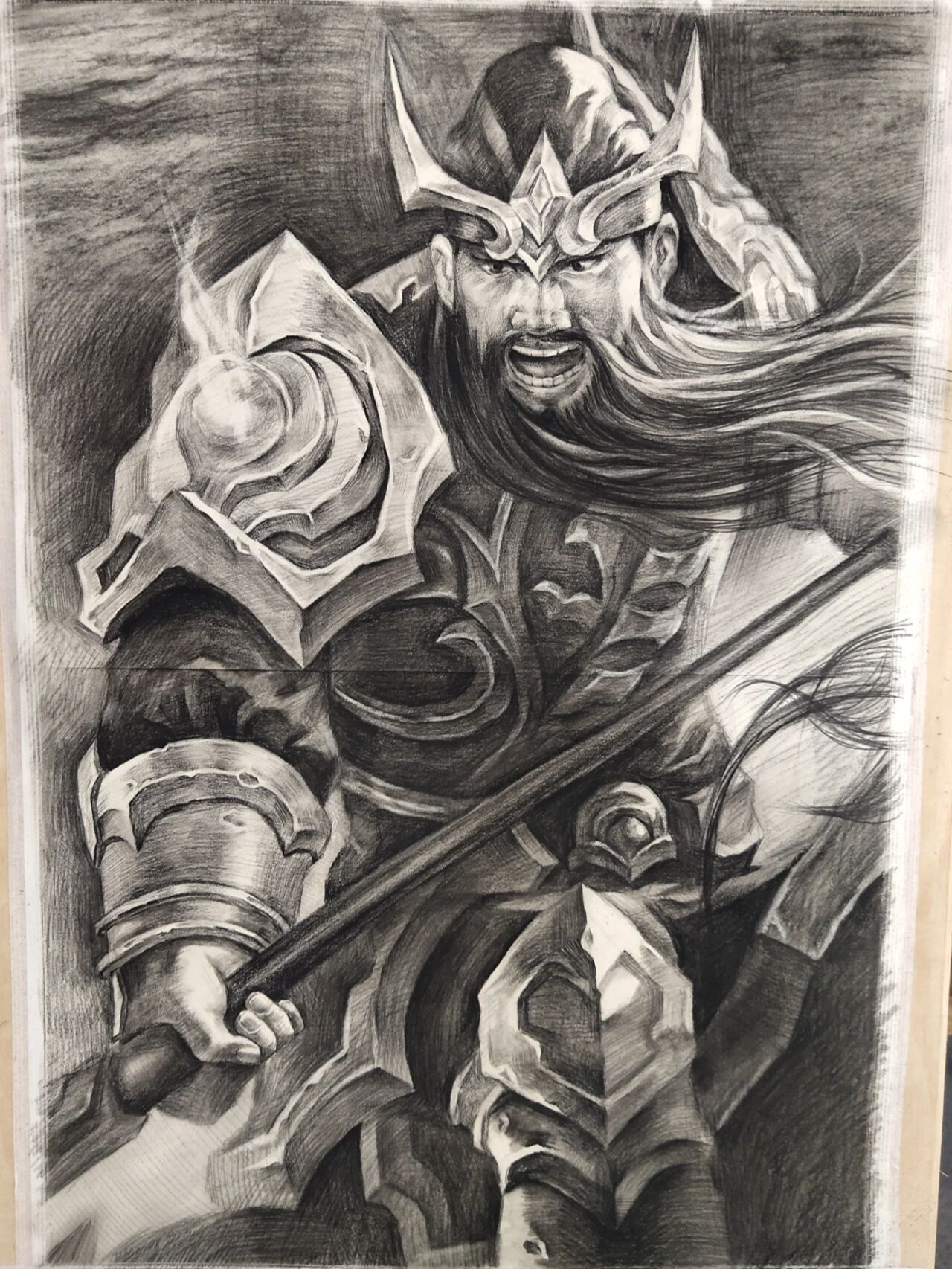 素描王者英雄-关羽