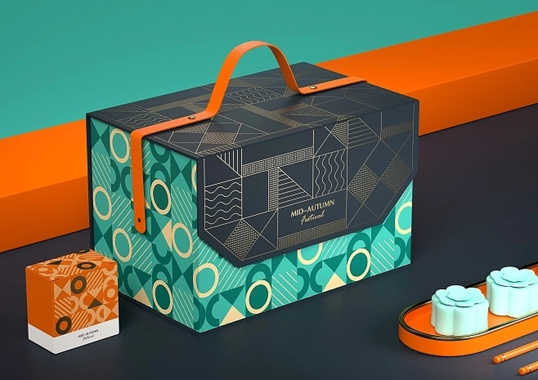 方形手提盒礼盒包装盒定制packaging box 硬纸板方形手提包装礼盒翻盖