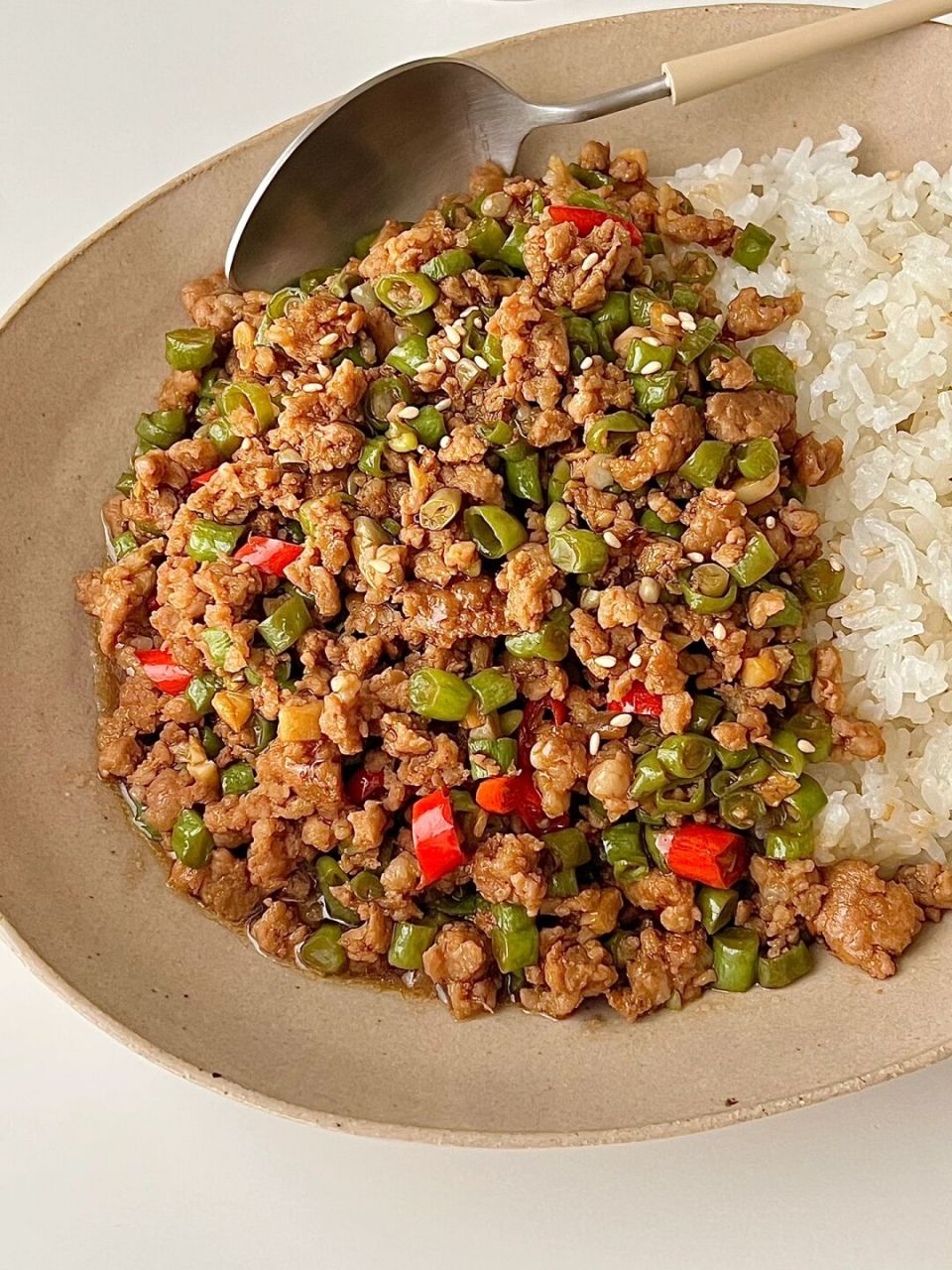连吃两天的肉沫豆角盖饭99鲜香入味6015拌饭真的绝了9199连