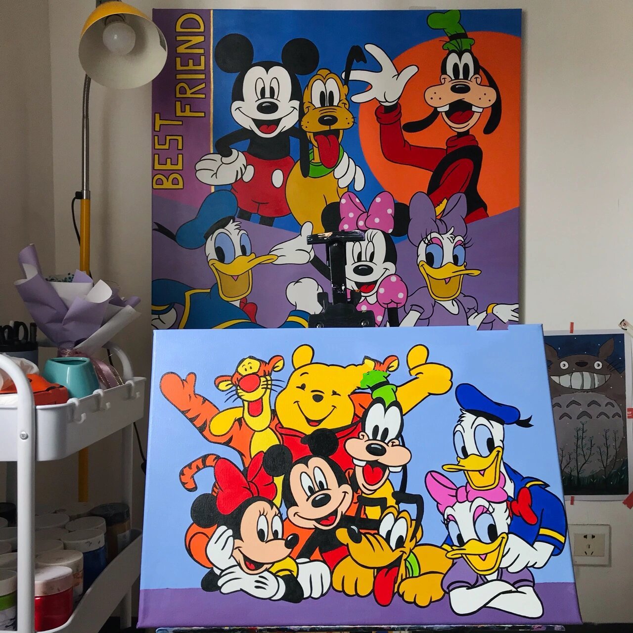 一幅小尺寸的米奇全家福 35×50 既热闹又欢乐