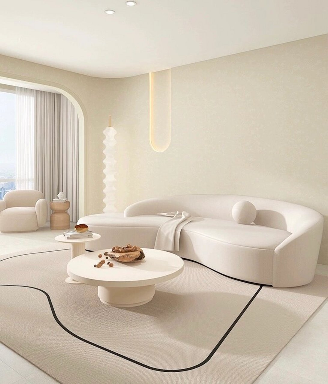 高级感卧室墙纸/奶油风轻奢客厅壁纸 美容院直播背景墙布3d立体壁布