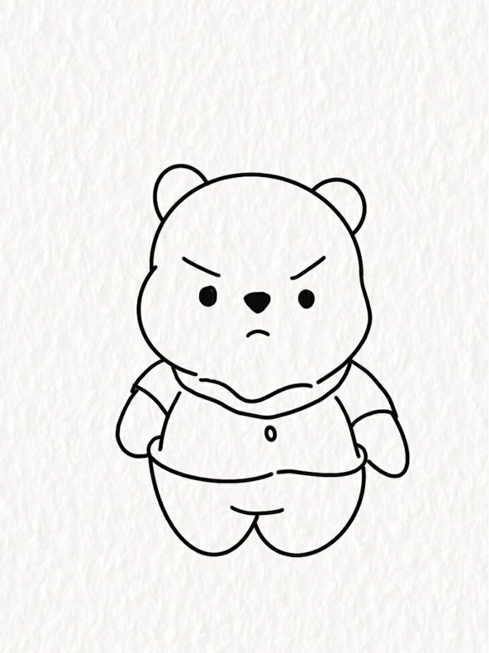 简笔画教程—气炸了的小熊 生气的样子像不像被你惹生气的某人,这么