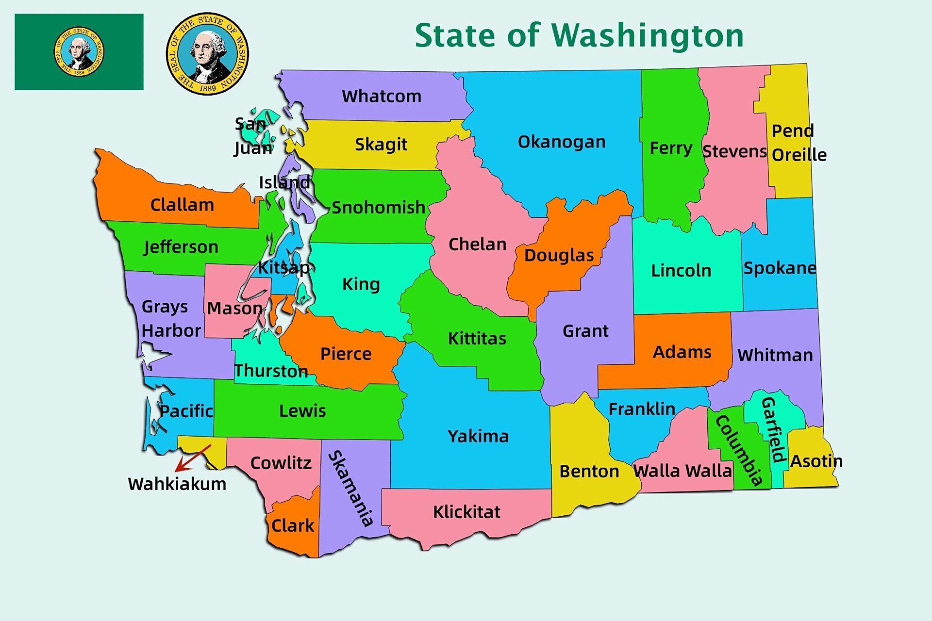 1889年11月11日加入联邦成为美国第42个州.