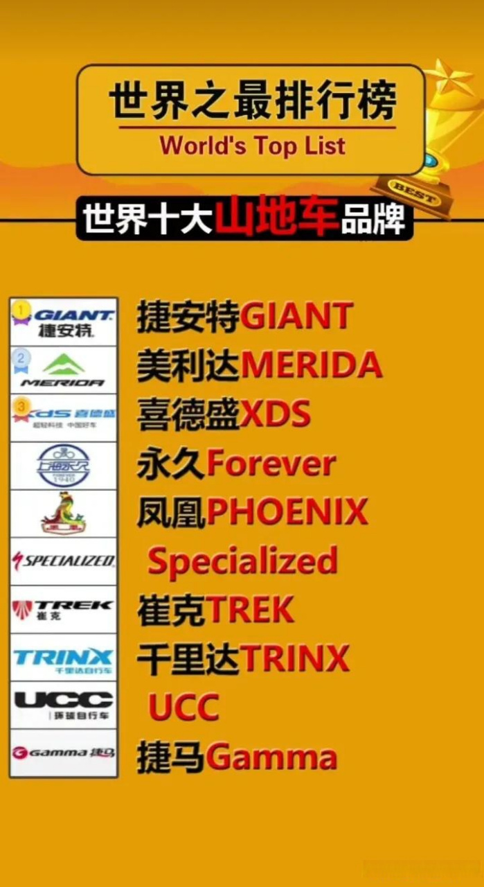 世界十大山地车品牌